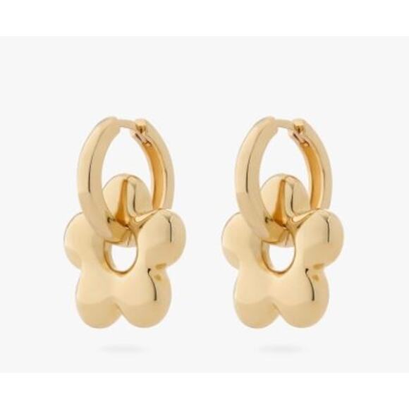 Studs Puffy Daisy Hoop Earrings - One Size - Picture 1 of 8